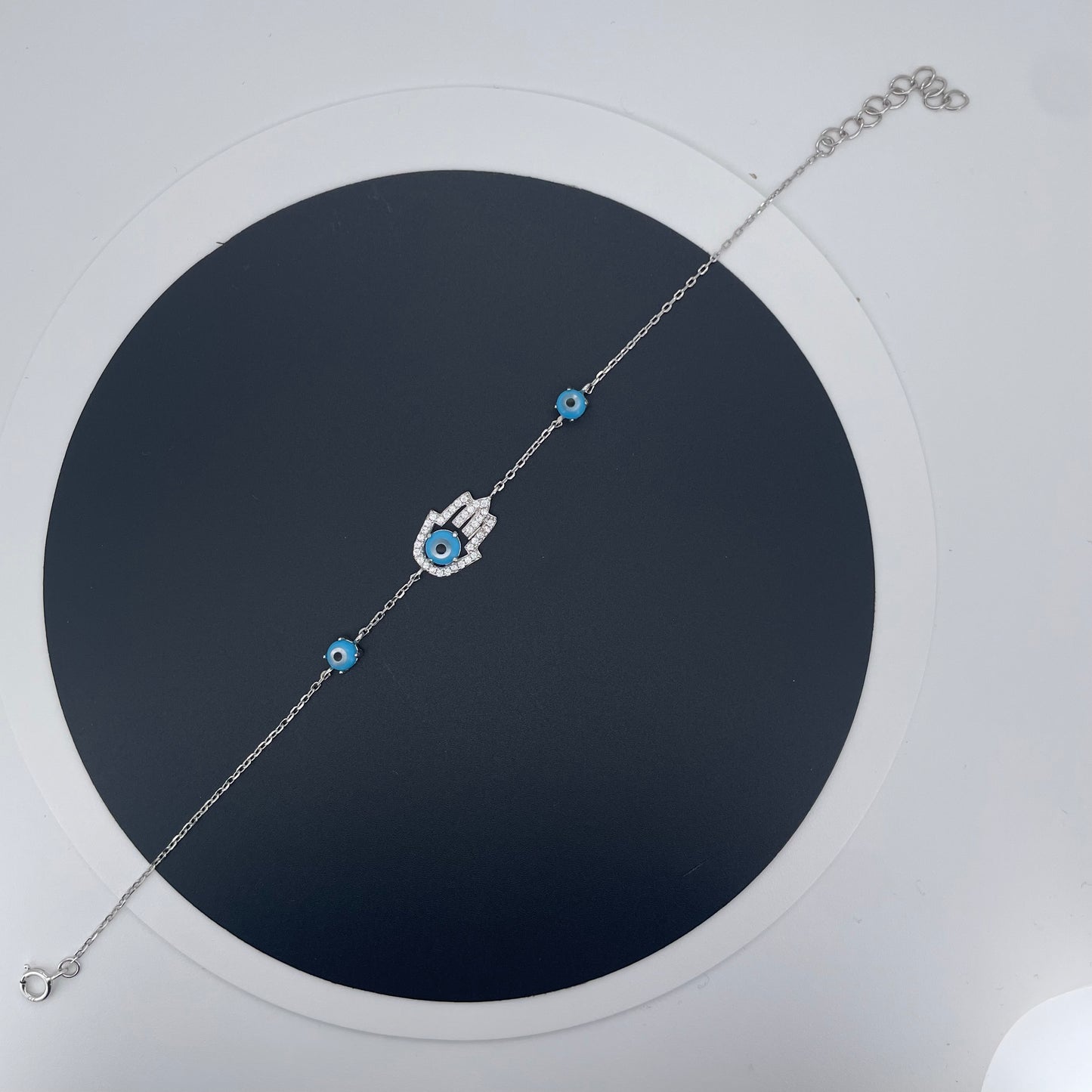 Silver Evil Eye Bracelet – Protection & Luck | Gemsilver