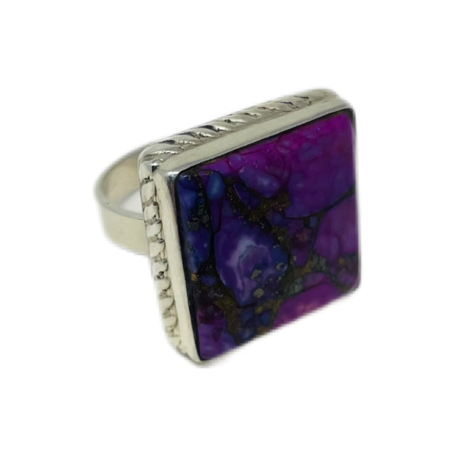 Purple-Copper Turquoise Sterling Silver Ring