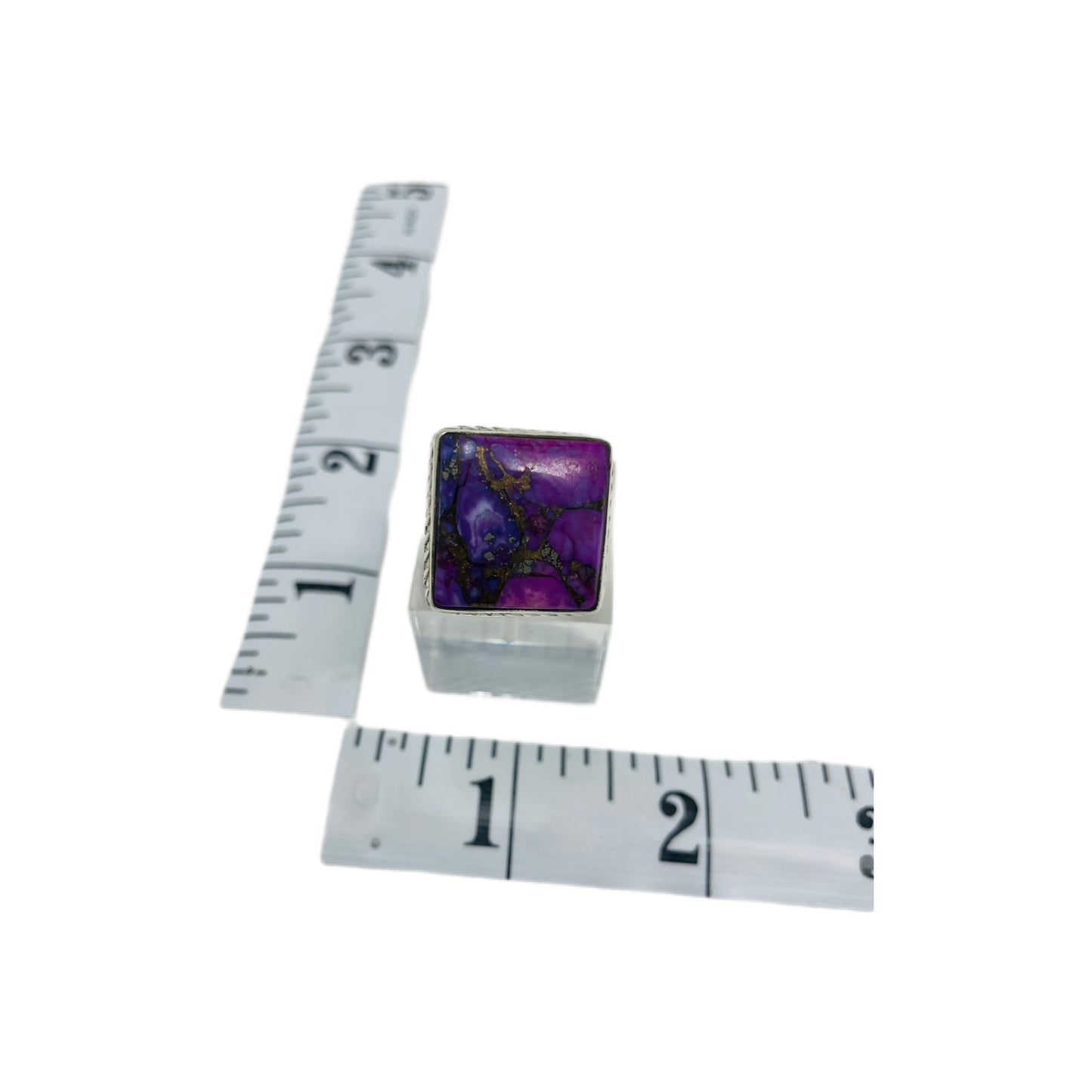 Purple-Copper Turquoise Sterling Silver Ring