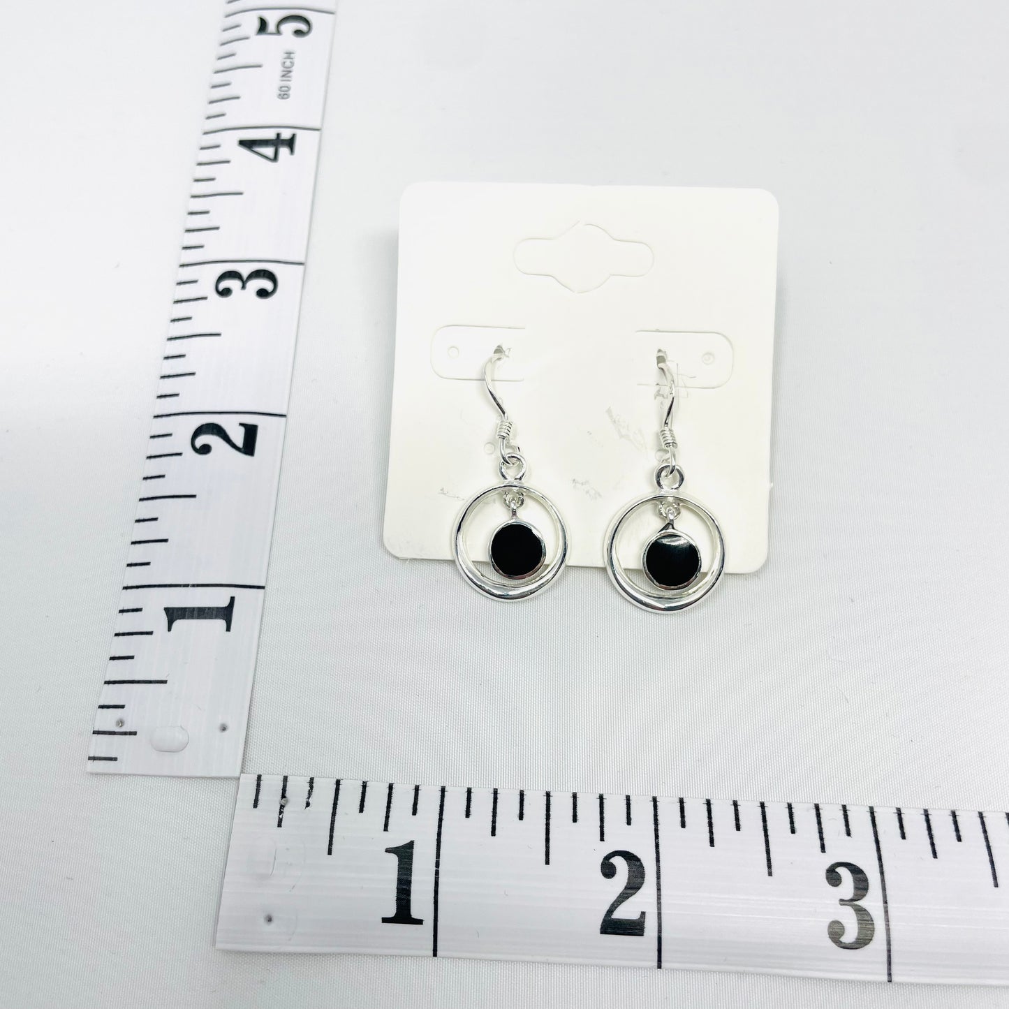 Silver Black Onyx Earrings by Gemsilver
