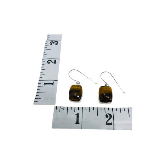 Tiger Eye Sterling Silver Earrings