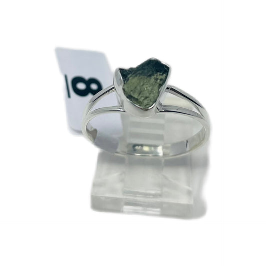 Moldavite Sterling Silver Ring