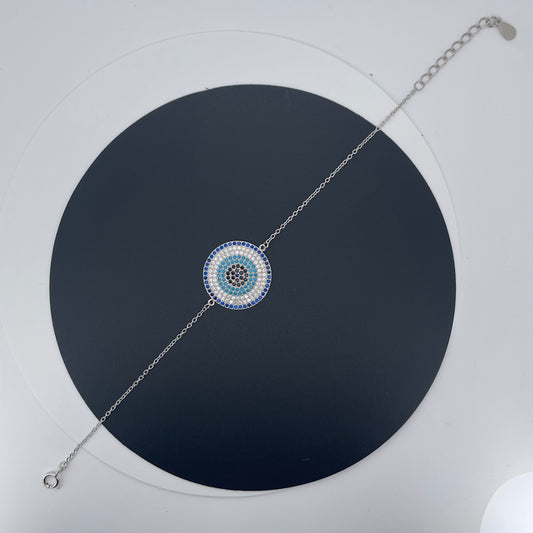 Silver Evil Eye Bracelet – Protection & Luck | Gemsilver