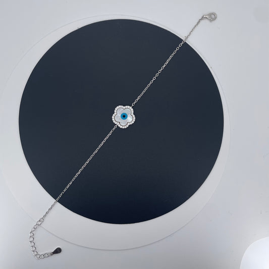 Silver Evil Eye Bracelet – Protection & Luck | Gemsilver