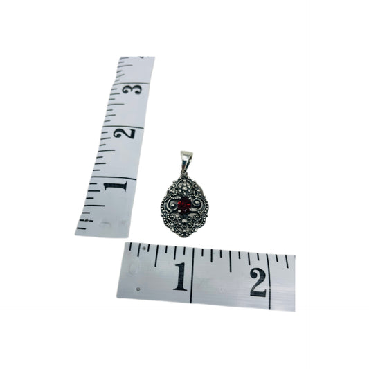 Garnet Sterling Silver Pendant