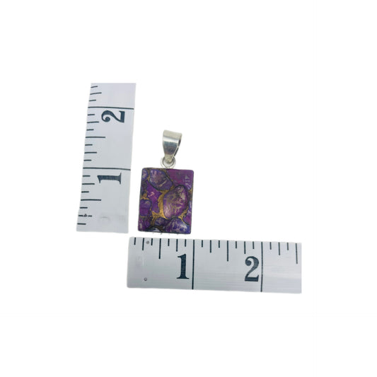 Purple-Copper Turquoise Sterling Silver Pendant