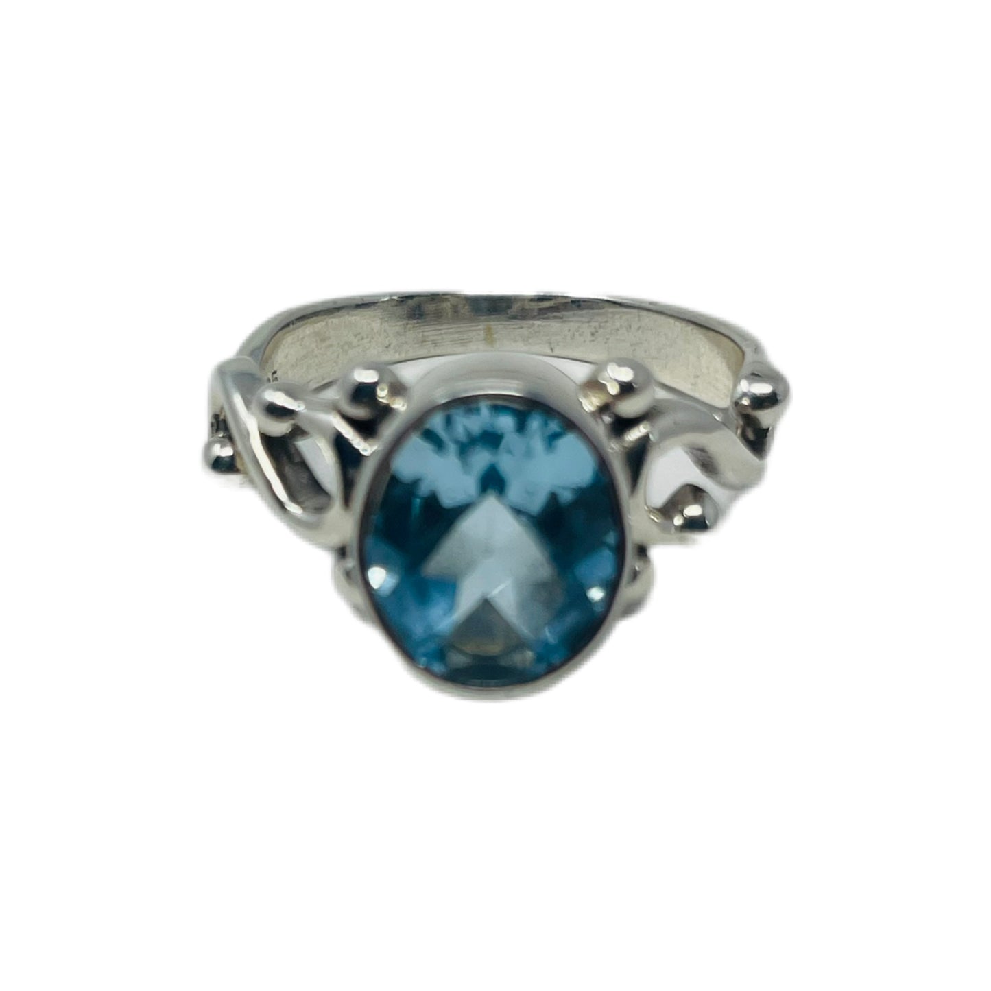 Blue Topaz Sterling Silver Ring