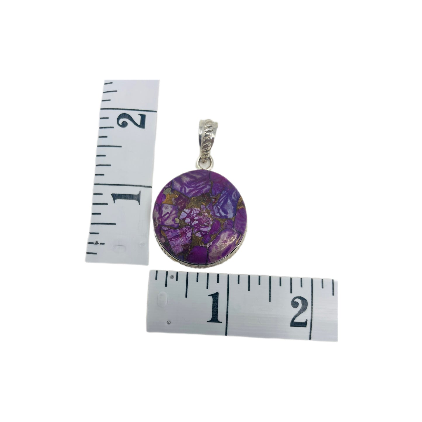 Purple Copper Turquoise Sterling Silver Pendant