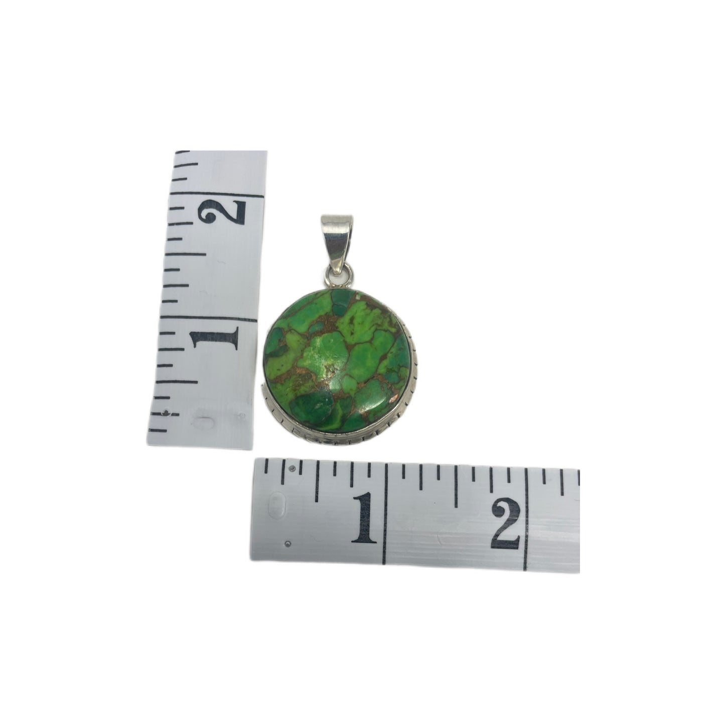 Green Copper Turquoise Sterling Silver Pendant