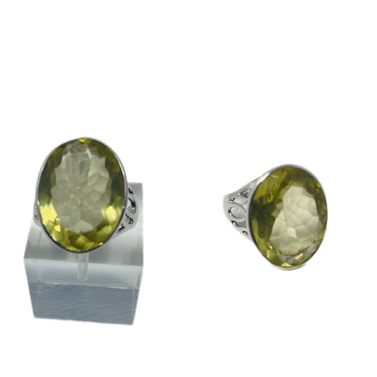 Yellow Topaz Sterling Silver Ring