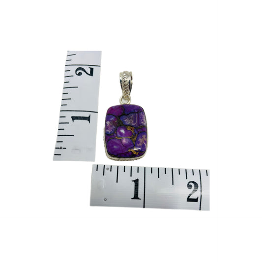 Purple-Copper Turquoise Sterling Silver Pendant