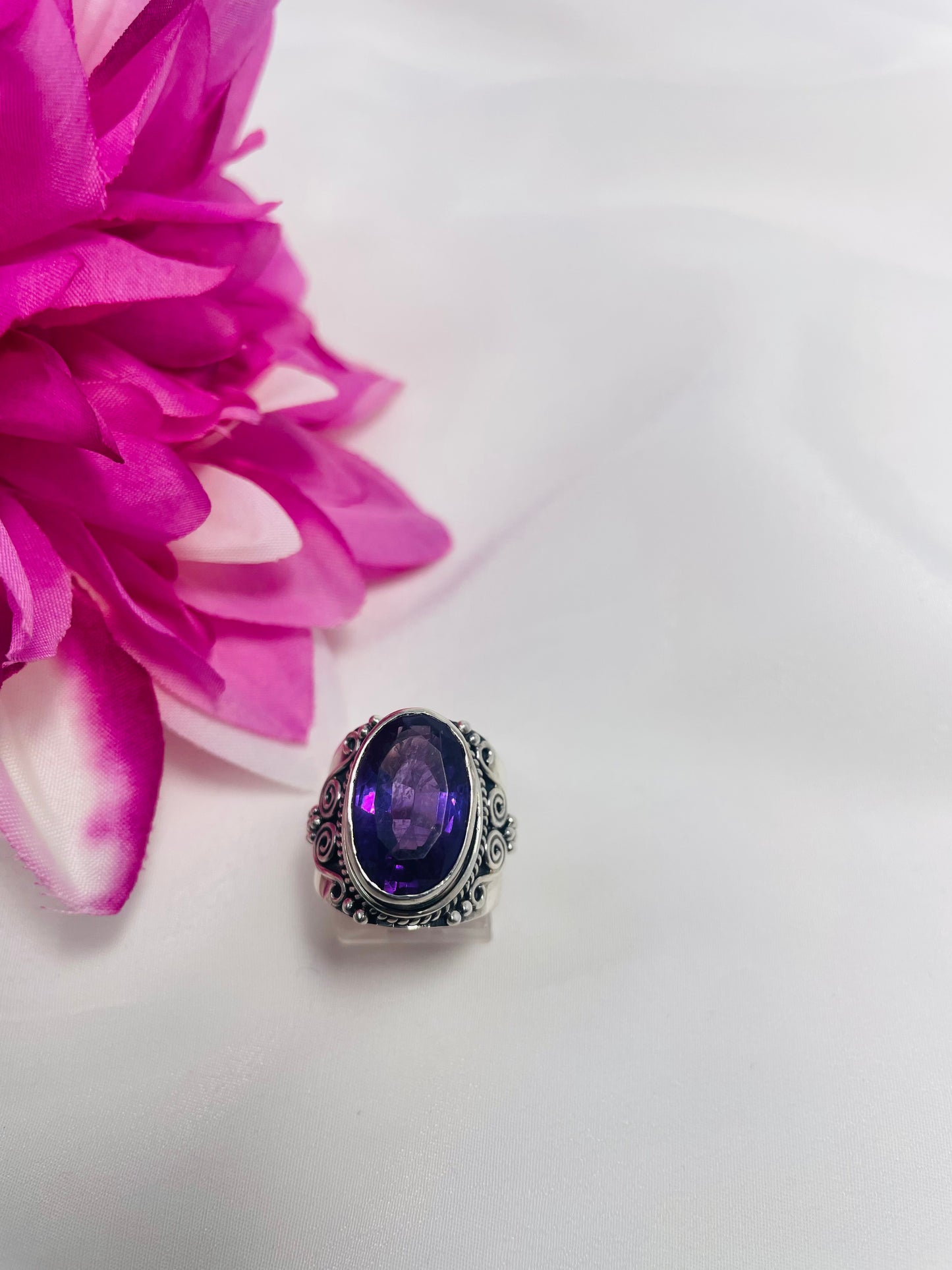 925 Sterling Silver Amethyst Ring