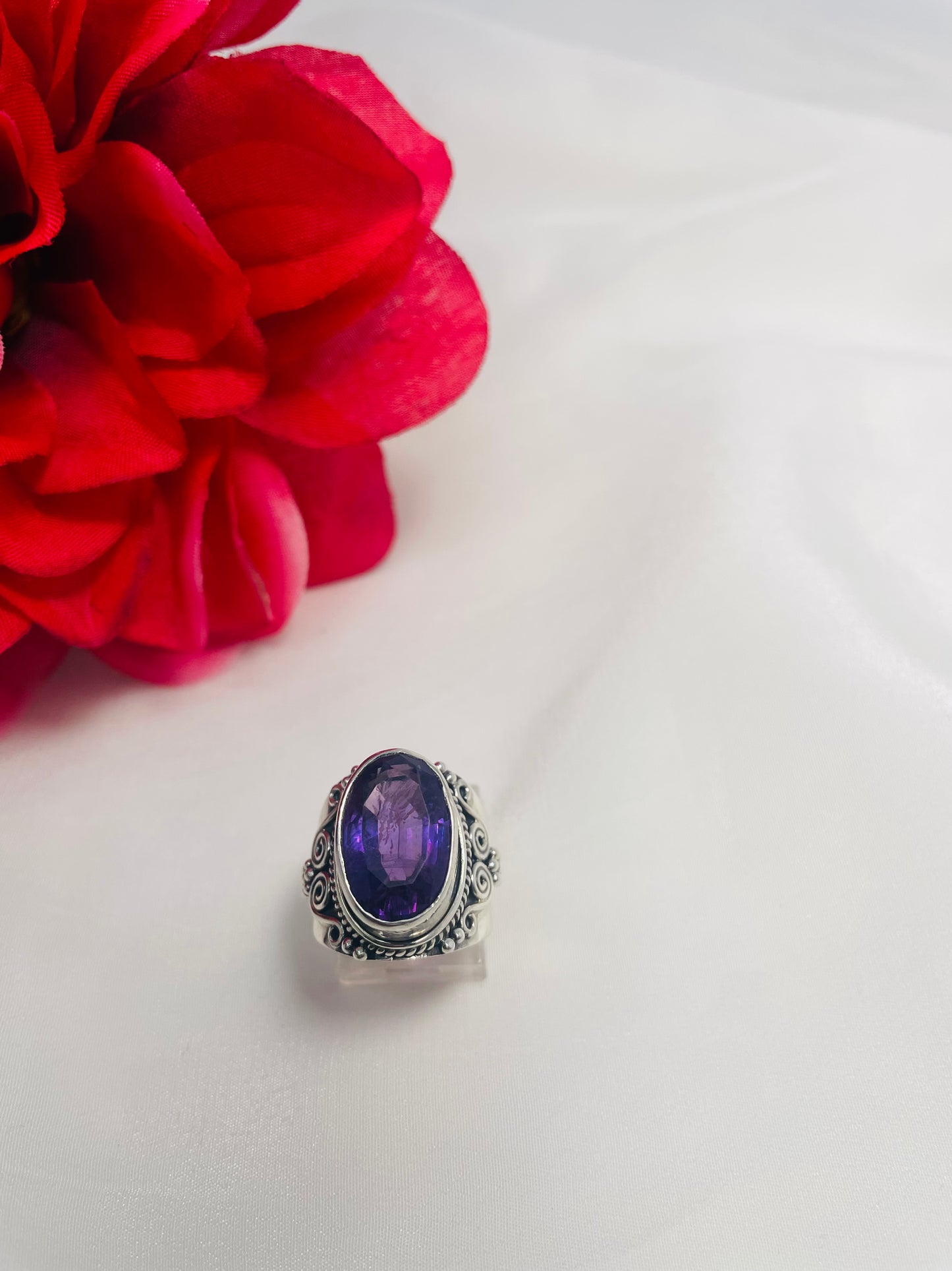 925 Sterling Silver Amethyst Ring