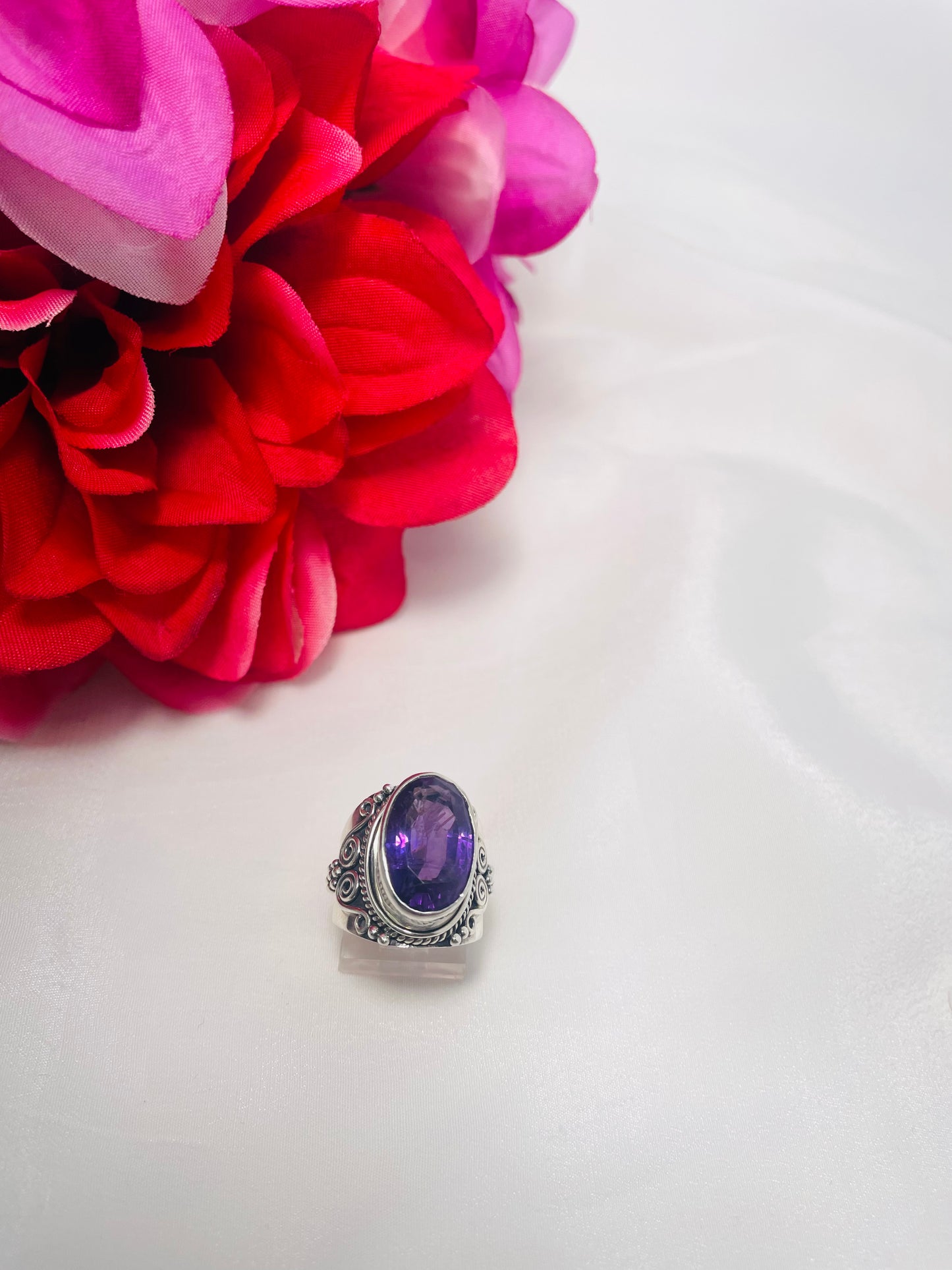 925 Sterling Silver Amethyst Ring