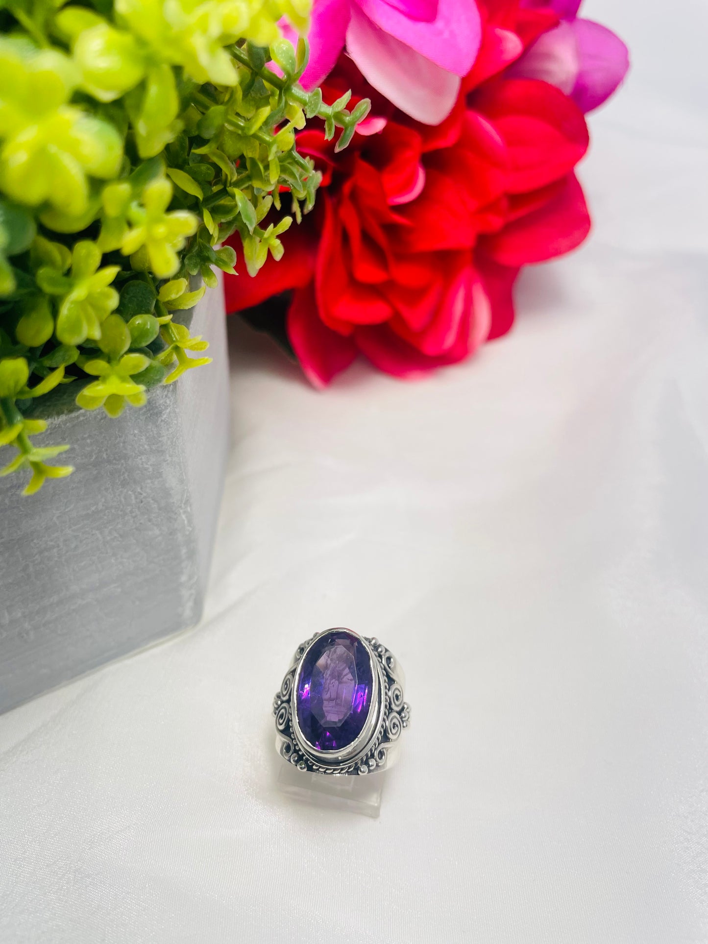 925 Sterling Silver Amethyst Ring