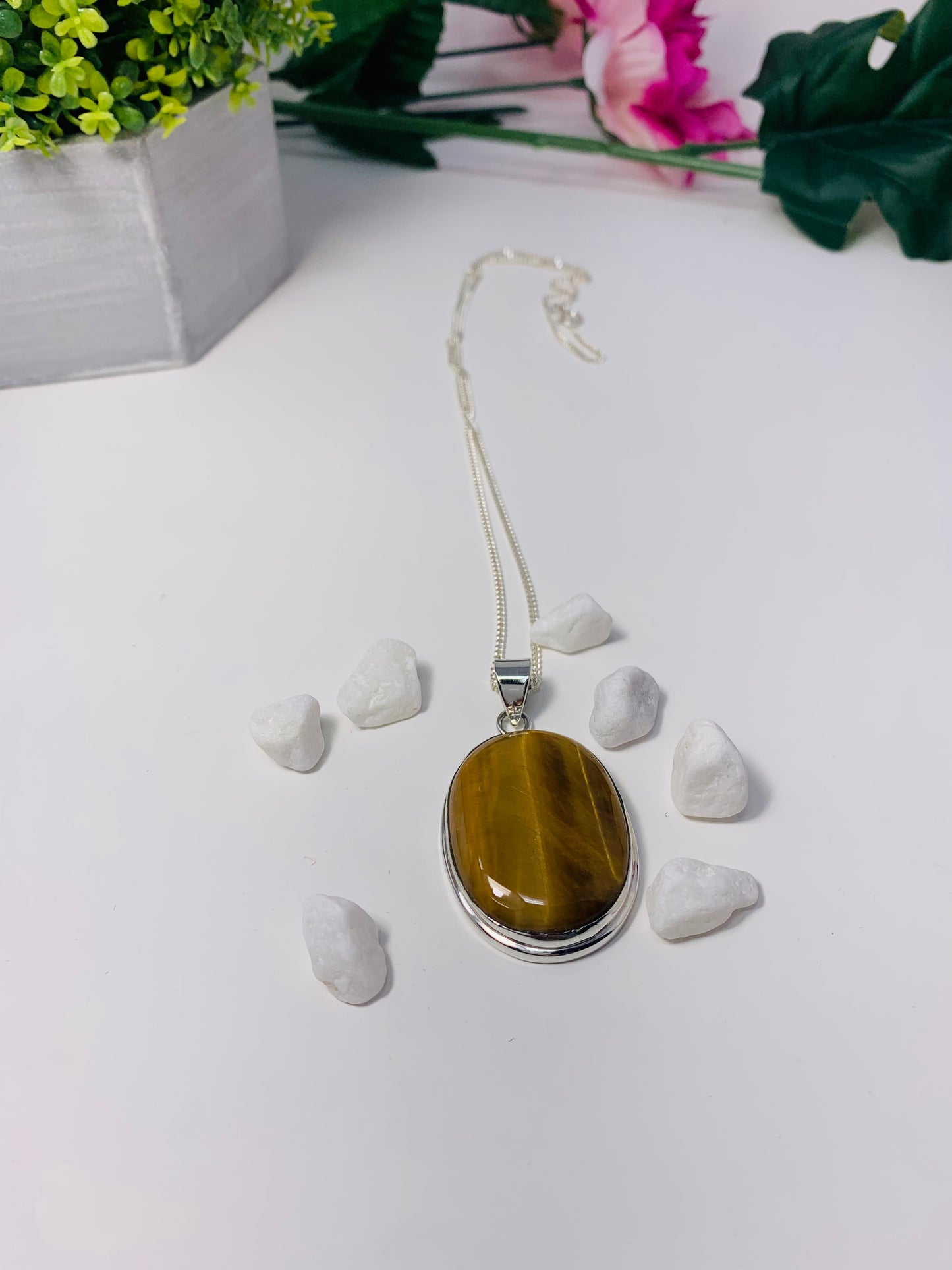 925 Sterling Silver Tiger Eye Pendant