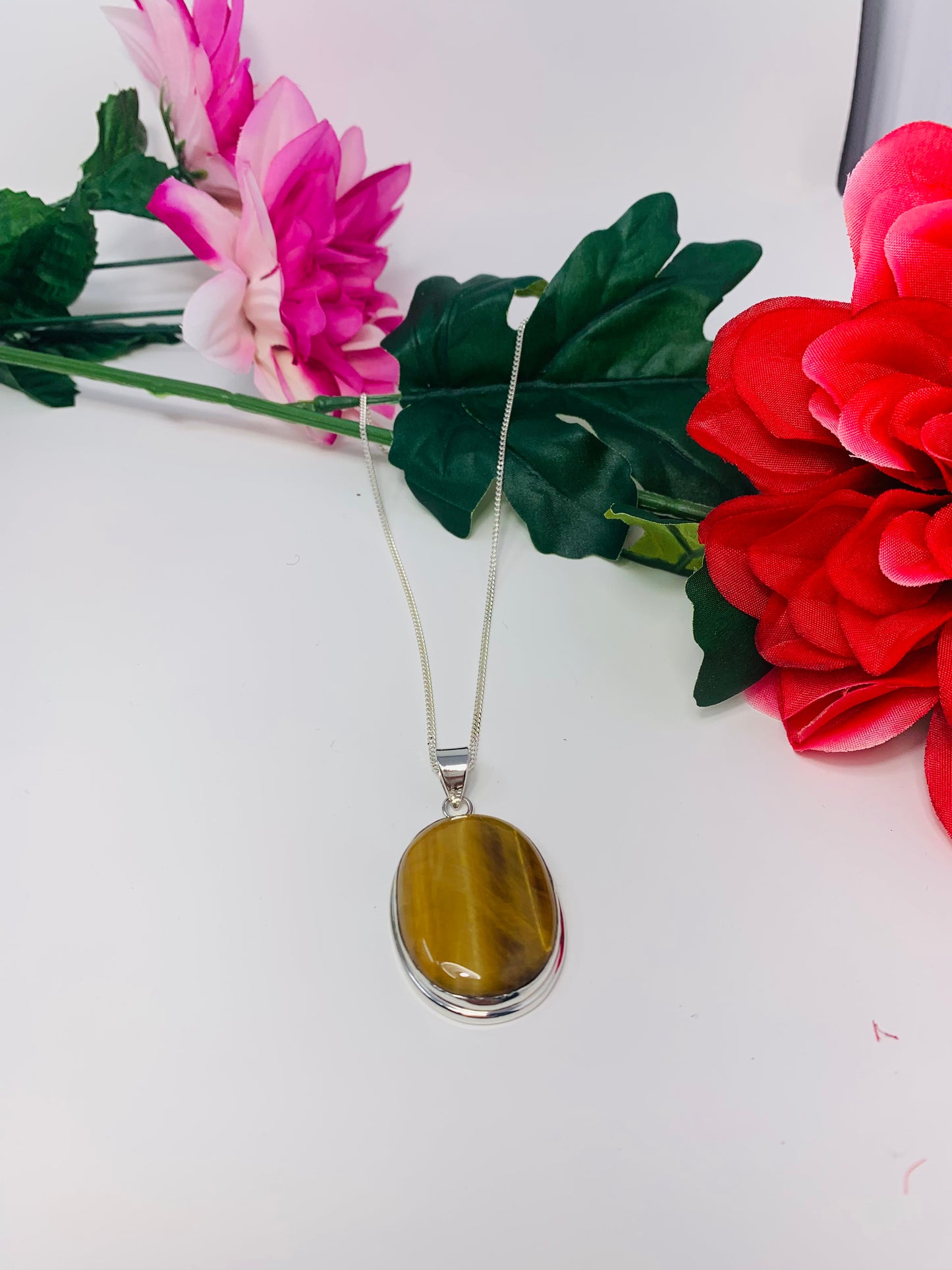 925 Sterling Silver Tiger Eye Pendant