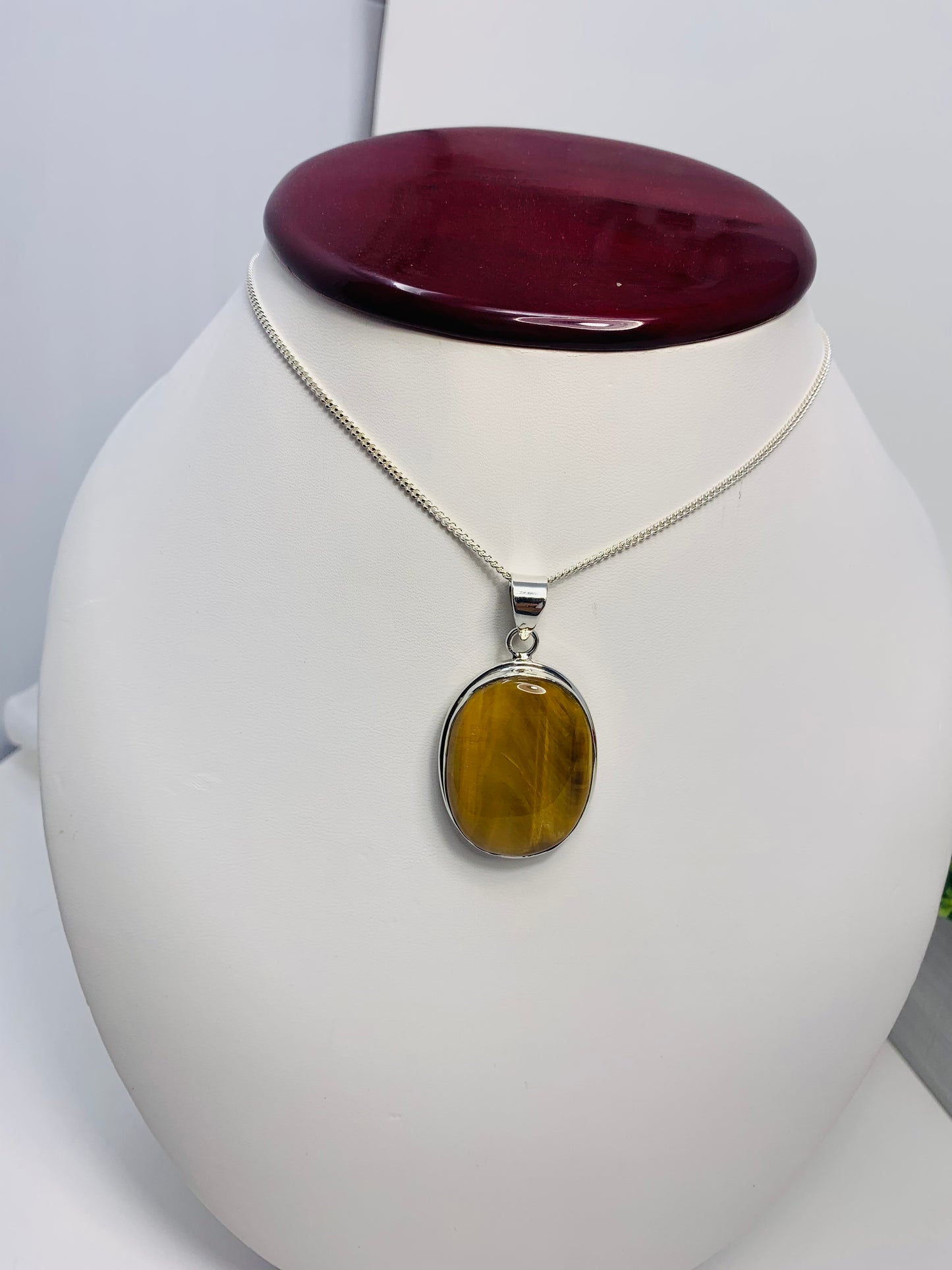 925 Sterling Silver Tiger Eye Pendant