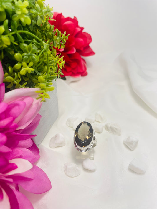 925 Sterling Silver Smoky Quartz Ring