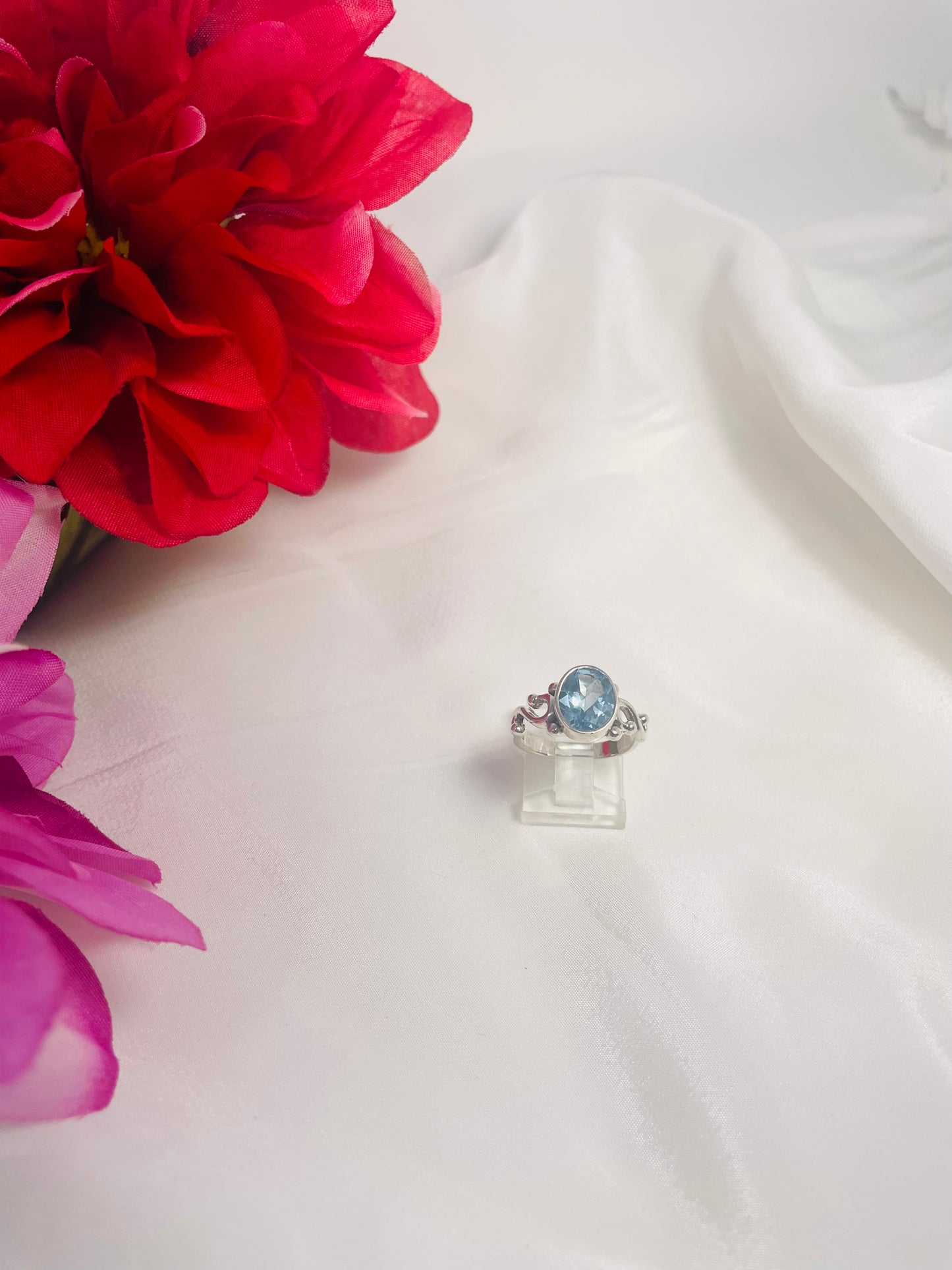 925 Sterling Silver Blue Topaz Ring