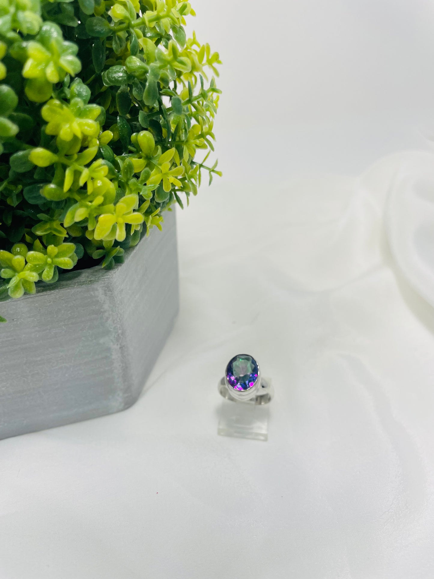 925 Sterling Silver Mystic Topaz Ring