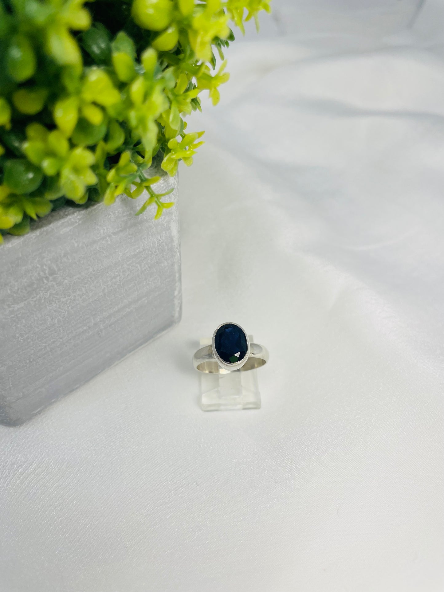 925 Sterling Silver Blue Lolite Ring