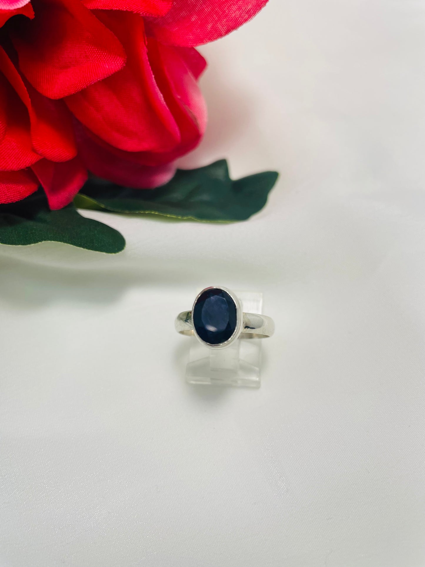 925 Sterling Silver Blue Lolite Ring